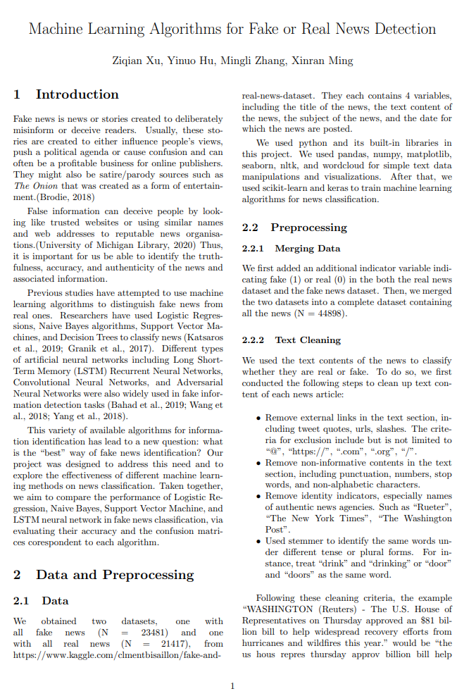 Final Research Paper for Machine Learning